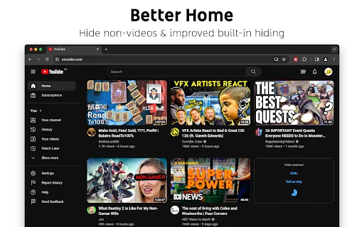 Control Panel for YouTube: Blokir Iklan & Kustomisasi UI Terbaik - Screenshot 4